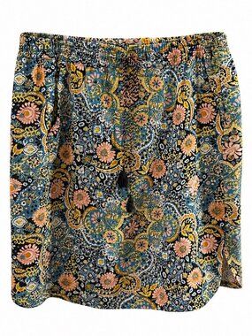 Cotton blend skirt, Ann Taylor LOFT, Paisley print drawstring skirt, Size XL
